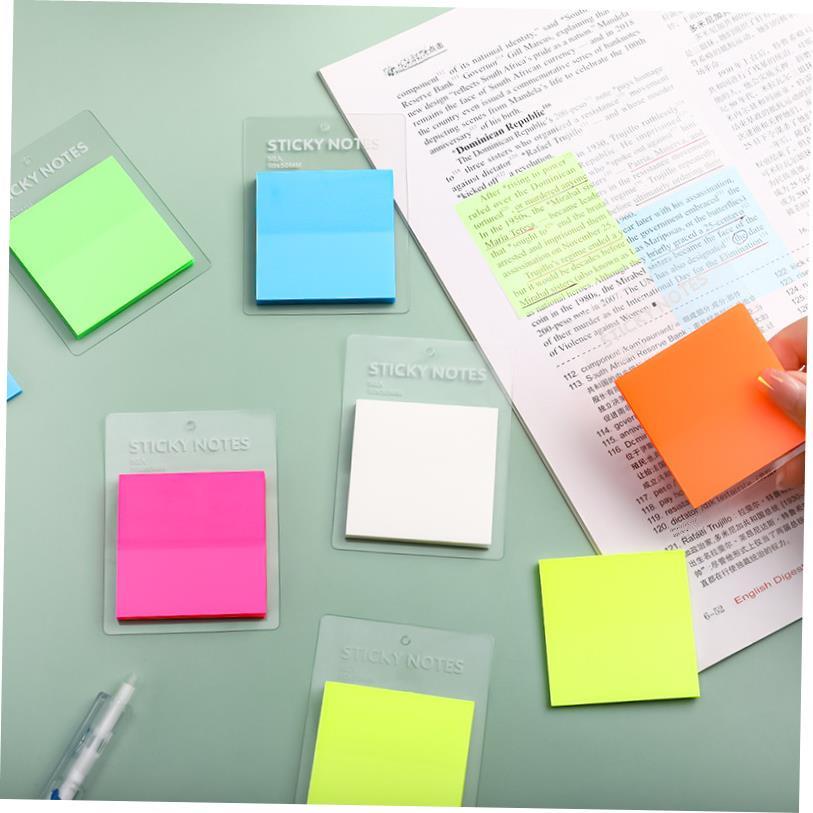 pet memo便签纸transparent sticky notes彩色半透明ins 便利贴纸 - 图2
