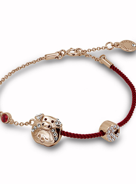 萌趣趣风小猪首饰品本命年红绳
