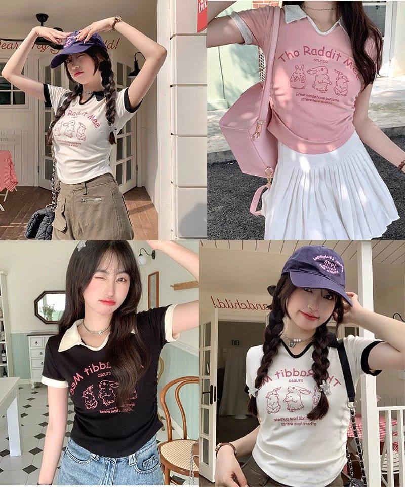 辣妹螺纹正肩短袖T恤小个子短款露脐polo衫女夏季修身显瘦ins上衣,淘宝优惠券,粉丝福利购,淘宝优惠卷