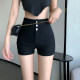 Black shorts internet celebrity looks thin with high waist