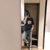 Tide, мультяшная базовая приятная телу футболка, короткий рукав, коллекция 2022, в корейском стиле, оверсайз