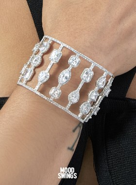 MS情绪波动欧美女镀金可调节手环镶钻