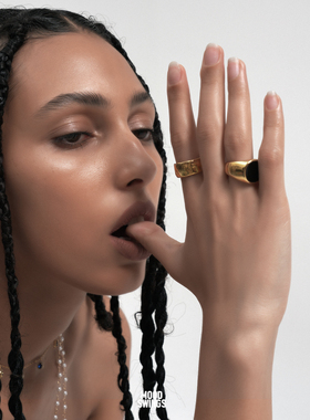 欧美镀金戒指嘻哈同款ins