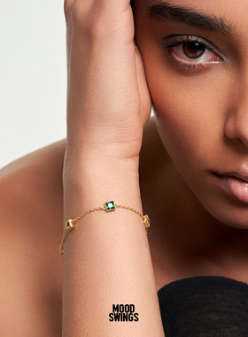 925纯银镀金方形钻手链