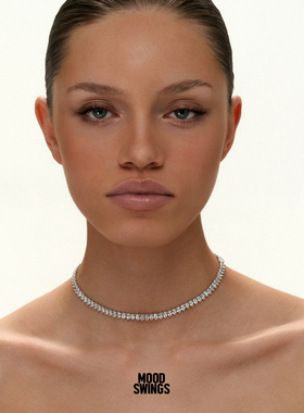 情绪波动轻奢水钻金色锁骨链
