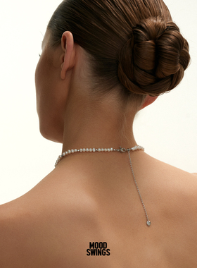 情绪波动925银天然珍珠锁骨链