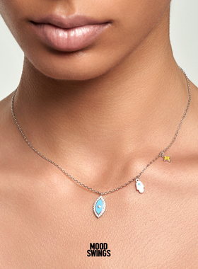 MS情绪波动925银镀白金吊坠项链