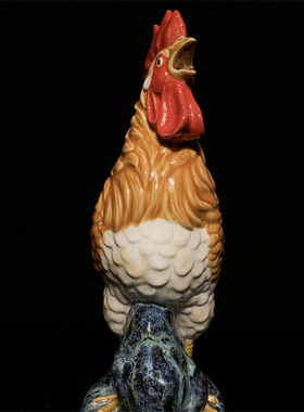 陶瓷仿真公鸡摆件吉祥镇宅工艺品