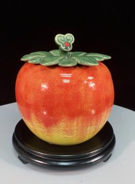 南瓜苹果柿子摆件创意家居中式装饰品客厅茶几陶瓷储物罐乔迁送礼