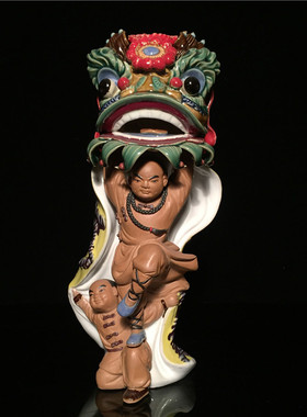 石湾公仔舞狮佛山黄飞鸿工艺品