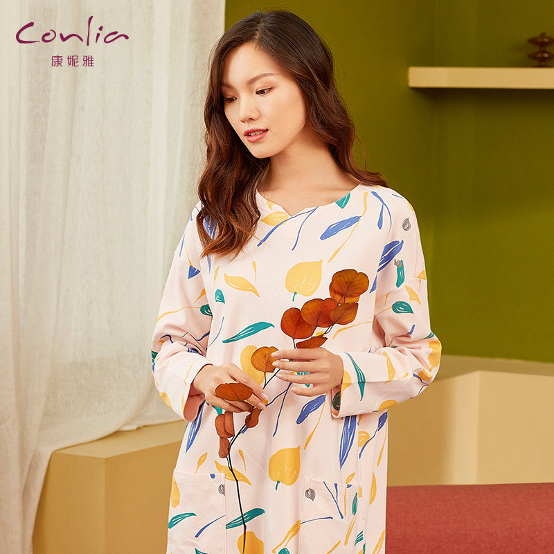 康妮雅睡裙纯棉春秋季新款连衣裙 康妮雅睡裙