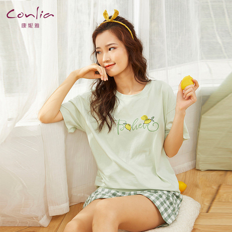 康妮雅休闲居家服2020夏季全棉睡衣 康妮雅睡衣/家居服套装
