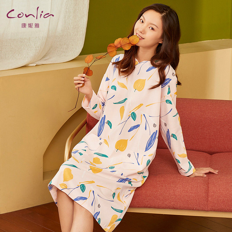 康妮雅睡裙纯棉春秋季新款连衣裙 康妮雅睡裙