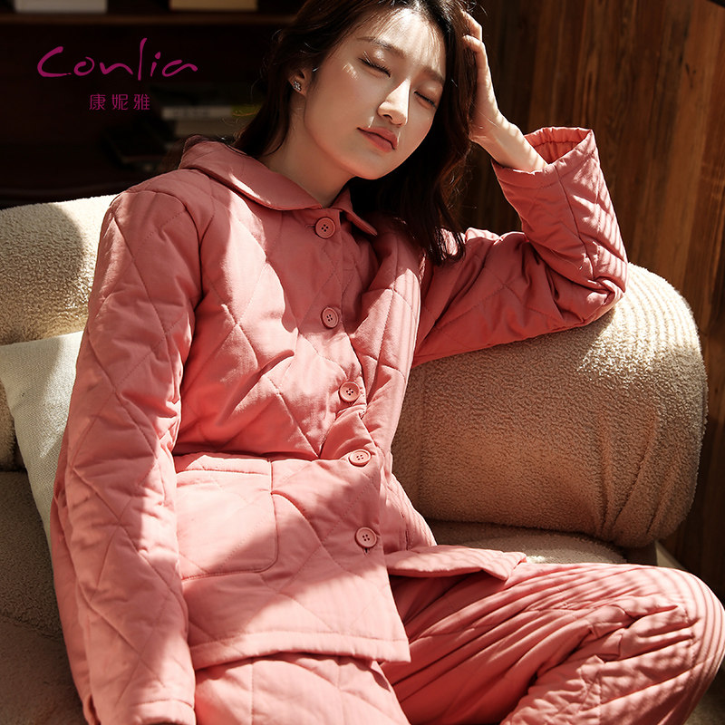 康妮雅冬款三层加厚 康妮雅睡衣/家居服套装