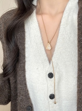 不规则几何吊坠毛衣链女2025新款