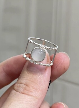 星环戒指银色简约素圈指戒