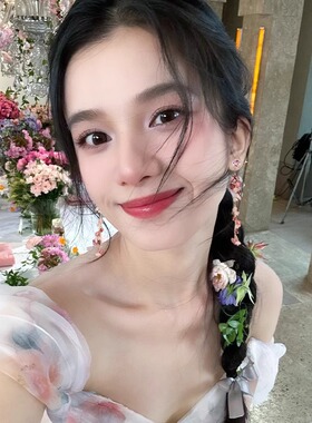 甜美粉色天然石流苏耳环女新款