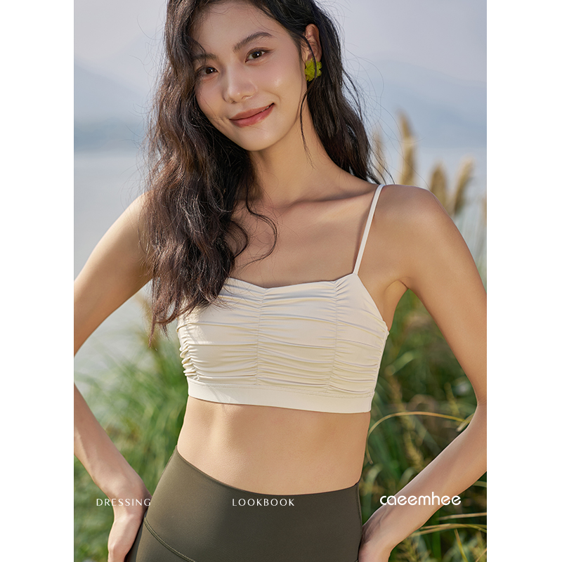 卡益瑜伽服女2025新款专业高端背心带胸垫运动内衣吊带健身上衣 - 图3