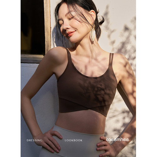 卡益专业瑜伽服女2026新款健身跑步文胸运动内衣防震高级感背心夏 - 图0