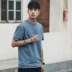 Raul Summer Nhật Bản cho nam Áo thun dài tay màu đơn sắc lỏng lẻo Áo thun nam giản dị thương hiệu áo thun ngắn tay - Áo phông ngắn áo thun nam big size Áo phông ngắn