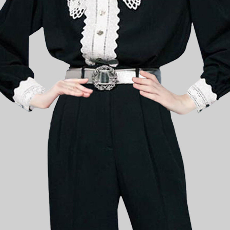 蕾丝拼接法式娃娃领女2022年衬衫 qooel衬衫