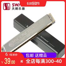 Swan Harmonica C Tune 24 Holes Beginner Entrance Harmonica Accent Harmonica