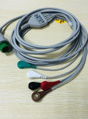 监护仪配件宝莱特A3 A5 A6 A8,M700012针一体心电导联线5导连接线