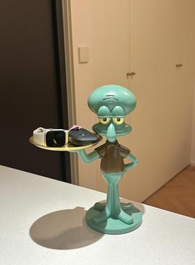 网红章鱼哥托盘落地大号摆件电视柜沙发旁装饰客厅置物架钥匙收纳