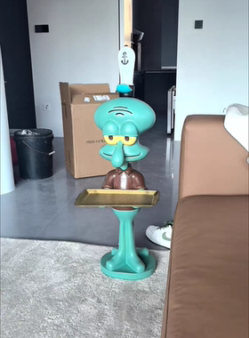 现货一米网红章鱼哥托盘落地超大摆件手办打工人沙发旁客厅置物架