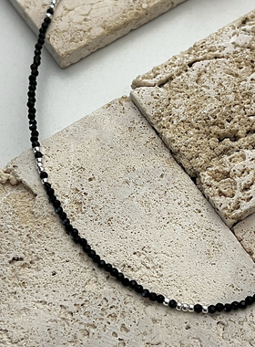 金银黑色串珠锁骨链女