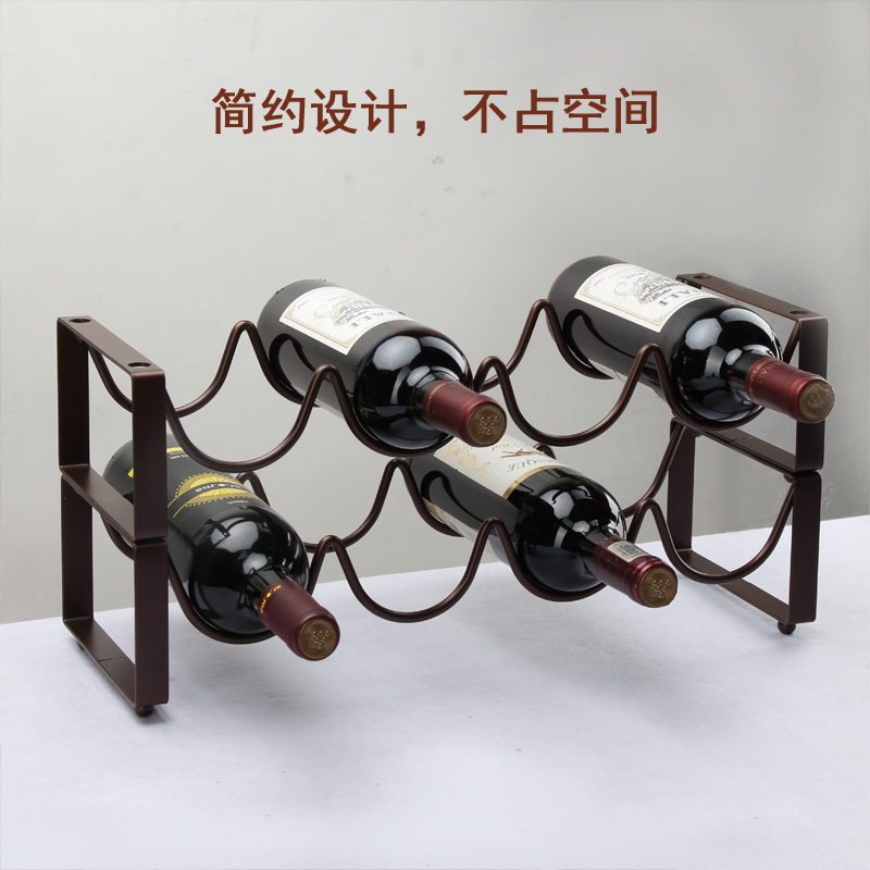 现代简约家用叠加红酒瓶架摆件酒柜葡萄酒装饰架子展示架节省空间