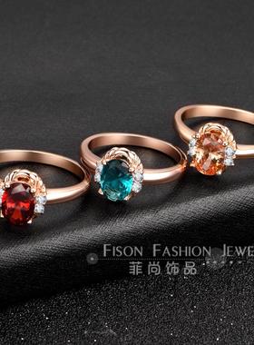 小众正红色高贵名媛戒指气质