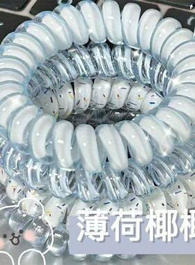 甜妹草莓椰椰电话线发圈扎头发气质无痕不勒头绳皮筋高弹力耐用女