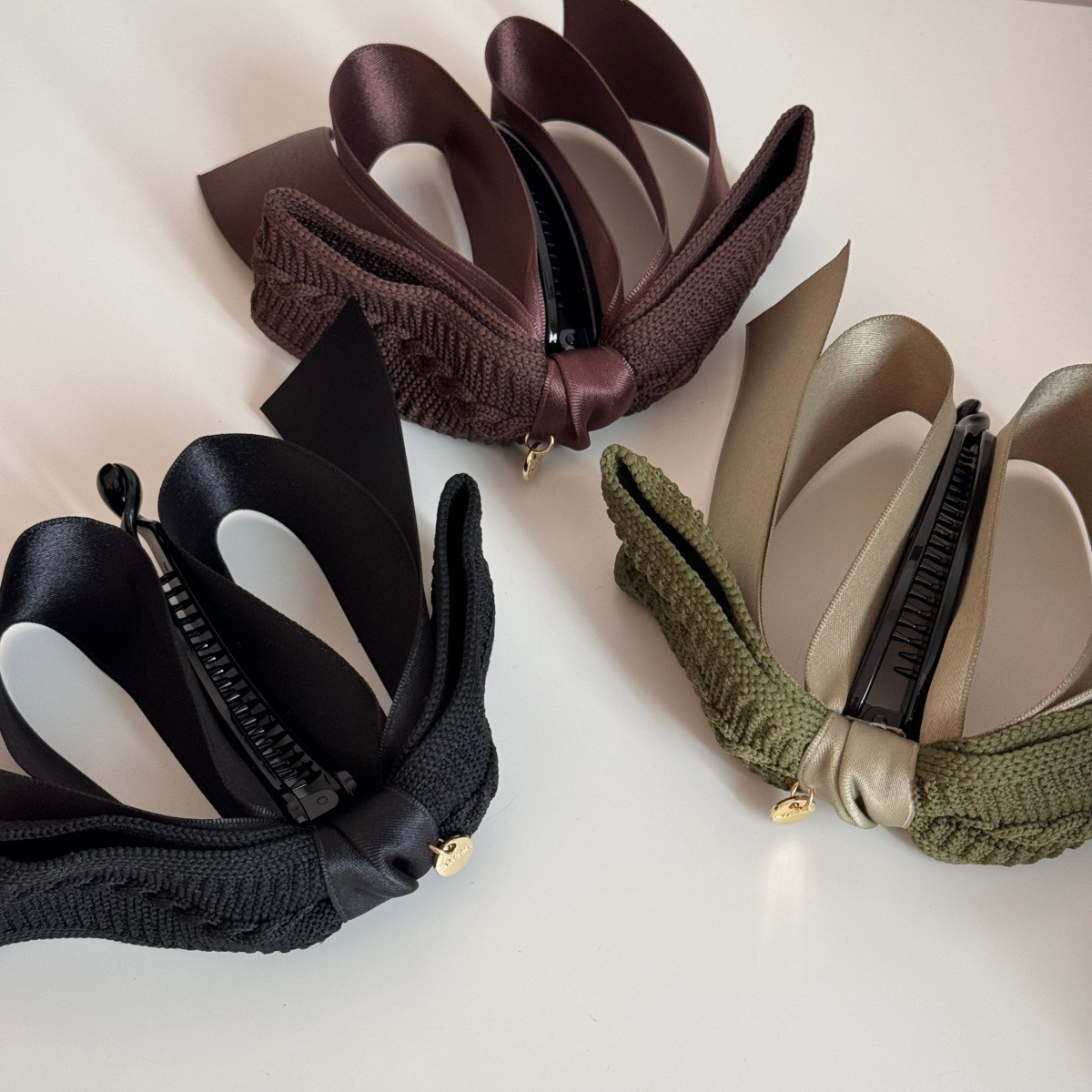 双层金标蝴蝶结发夹高级感精致大号防滑高马尾香蕉夹竖式发卡头饰 - 图2