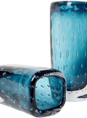 轻奢气泡玻璃花瓶客厅插花摆件透明琉璃花瓶器桌面卧室家居装饰品