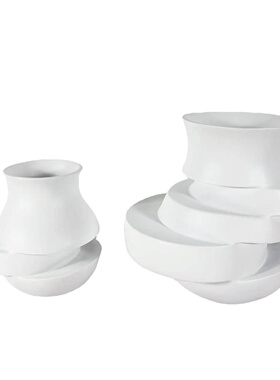 现代北欧极简层叠错位花瓶客厅插花干花器摆件样板房家居软装饰品