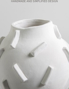 浮雕欧式陶瓷花瓶摆件样板房家居客厅电视柜装饰酒店民宿干花花器