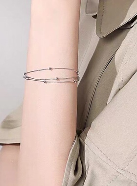 手链女纯银简约韩版个性ins小众设计森系学生手饰生日礼物送女友