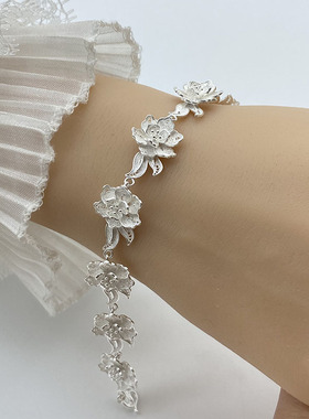 银笙歌女性足银复古风手链