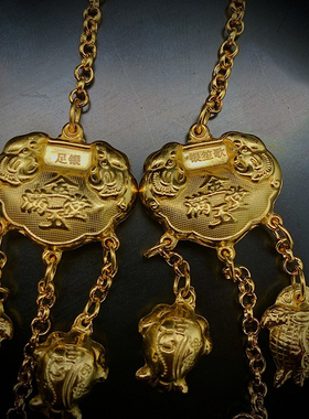 手工錾刻汉服璎珞项链古风麒麟锁