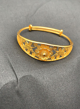 银笙歌女纯银镀金花丝工艺手镯