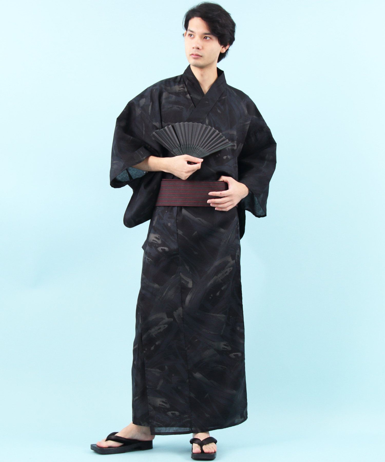 日本传统男士和服浴衣武士款日系拍照服日式家居服日料用套装
