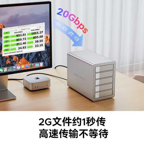 奥睿科20Gbps超高速硬盘阵列柜3.5寸机械硬盘盒RAID磁盘阵列SATA3 - 图0