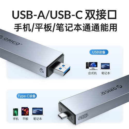 奥睿科m2固态硬盘盒nvme/sata双协议移动外接ssd读取器笔记本通用 - 图1