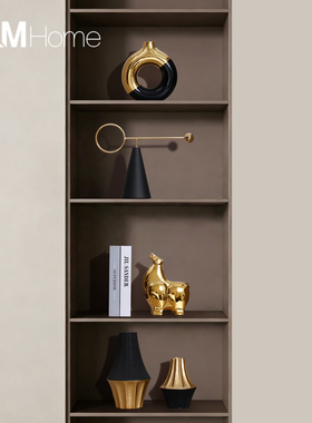 轻奢现代书架收纳展示摆件套装