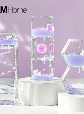 樱花油漏沙漏摆件情绪稳定神器