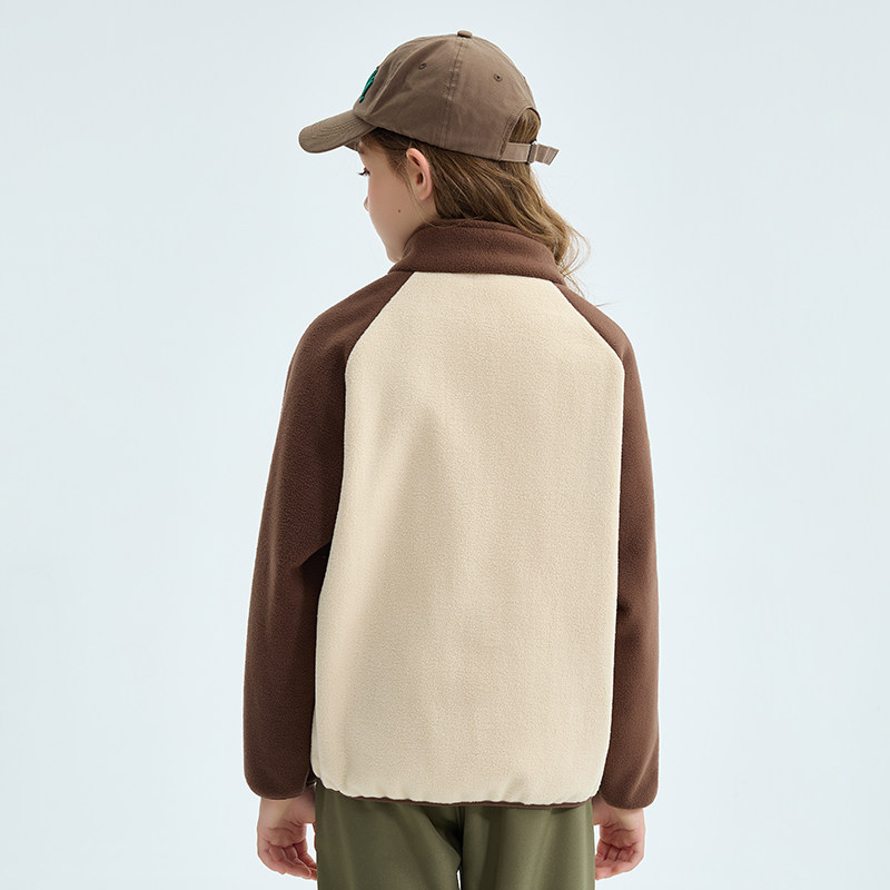 龙之涵儿童摇粒绒外套加绒秋冬新款洋气保暖拼色男童女童亲子上衣,淘宝优惠券,粉丝福利购,淘宝优惠卷