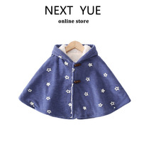 UK NEXT YUE girl winter cloak baby out to thicken plus suede cap cloak baby out for wind