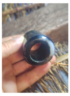 黑羊脂墨玉福禄寿三色龙血玄黄新疆和田玉墨玉独籽料打磨扳指