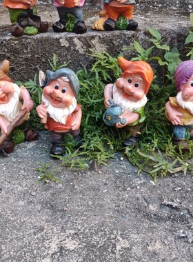 七个小矮人物庭院植园艺童话白雪公主民宿阳台农场花盆造景摆设